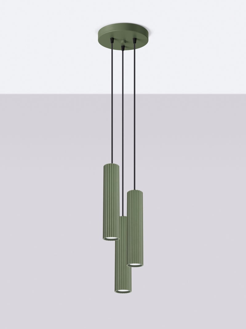 Suspension Aluminium Vert Olive GU10 3 Karbon Vert olive - Kiabi