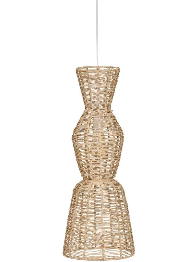 Suspension avec abat-jour en jute titus Beige - Kiabi