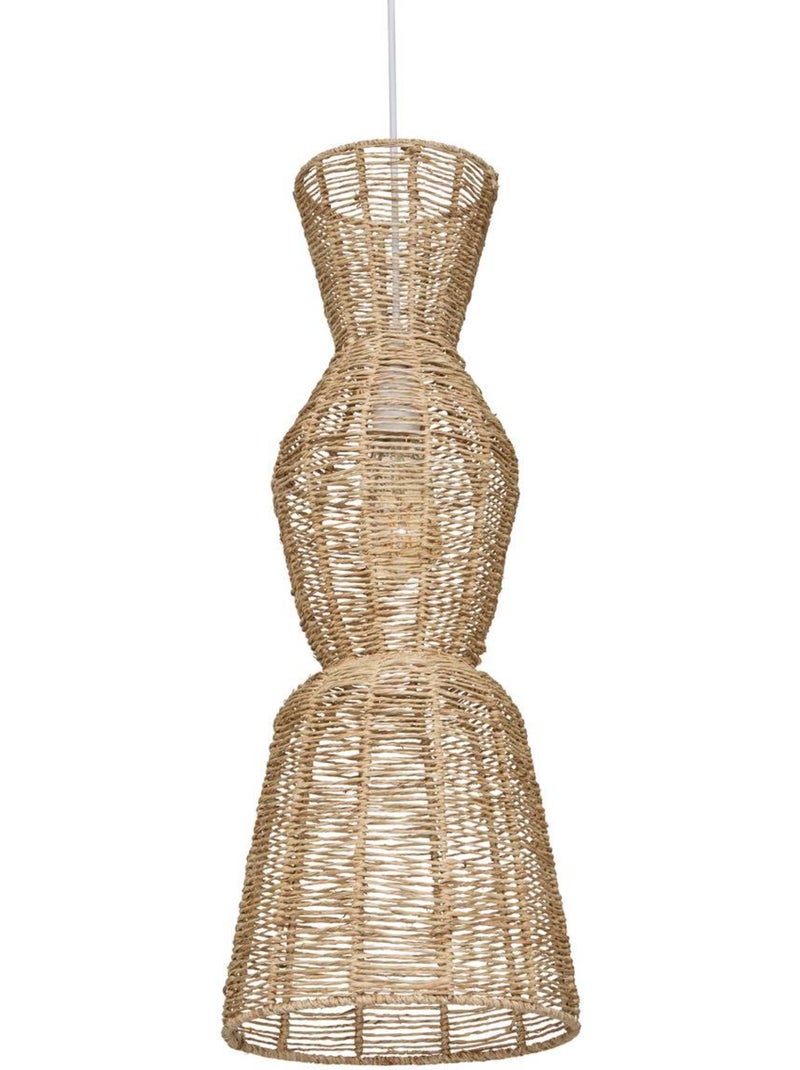 Suspension avec abat-jour en jute titus Beige - Kiabi