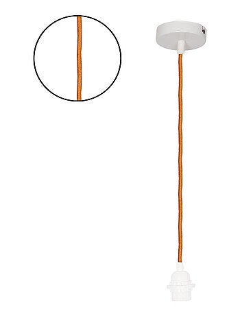 Suspension avec douille blanche et câble tissé