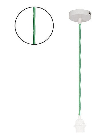 Suspension avec douille blanche et câble tissé