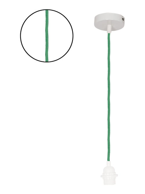 Suspension avec douille blanche et câble tissé - Kiabi