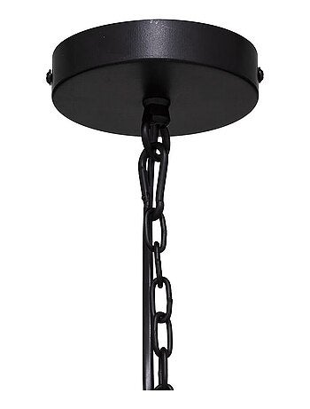 Suspension avec poulie en métal et bois