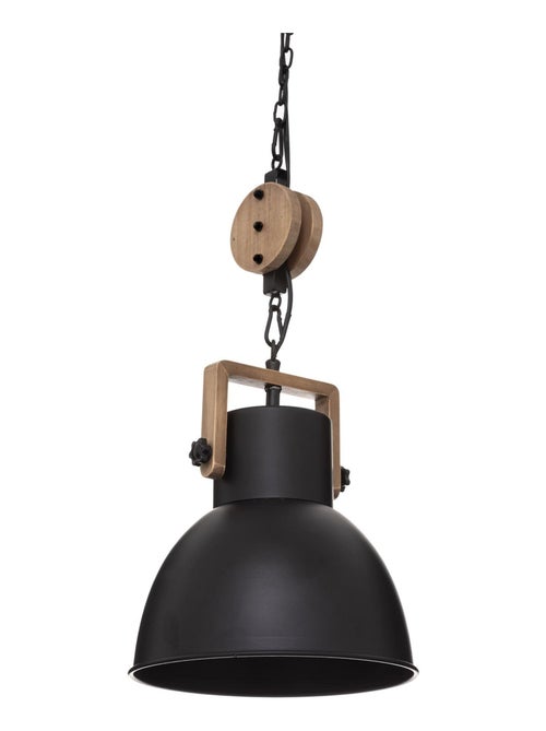 Suspension avec poulie en métal et bois - Kiabi
