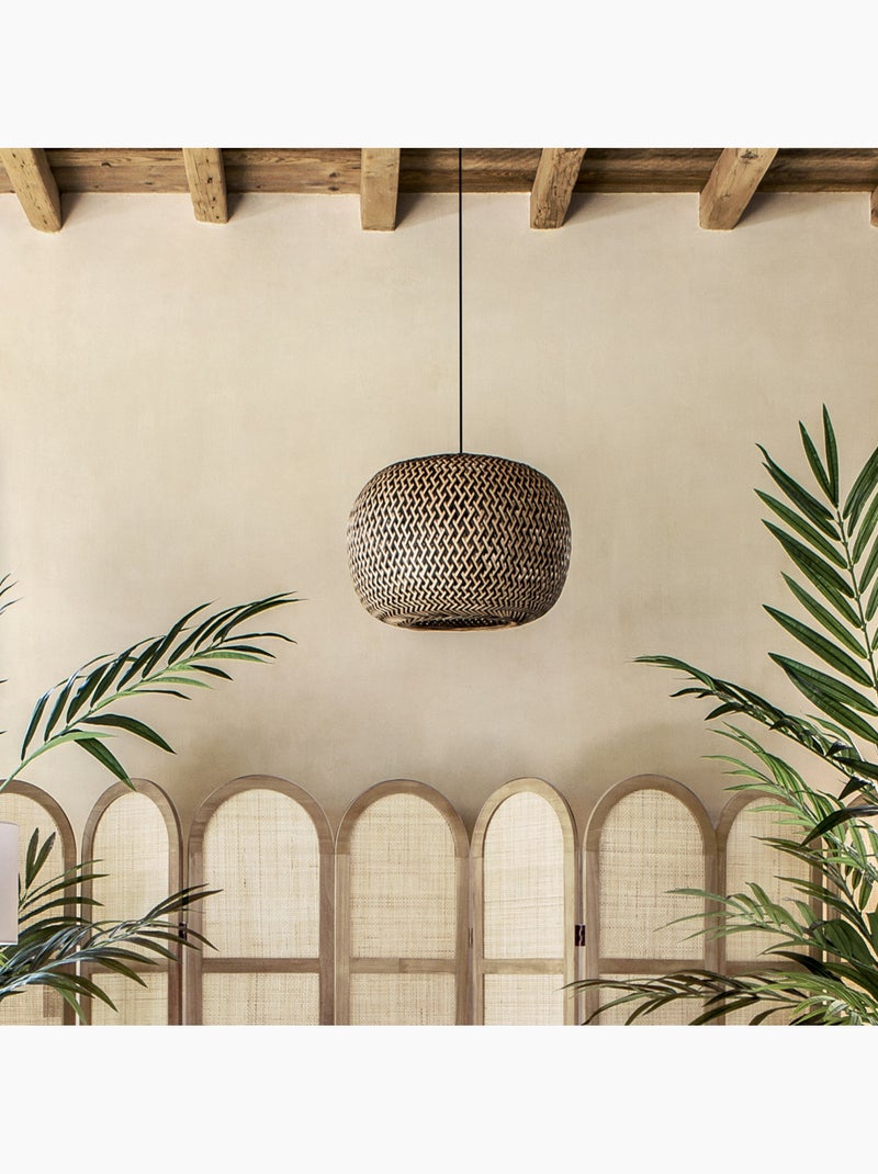 Suspension bambou tressé design ethnique SINAI Multicolore - Kiabi