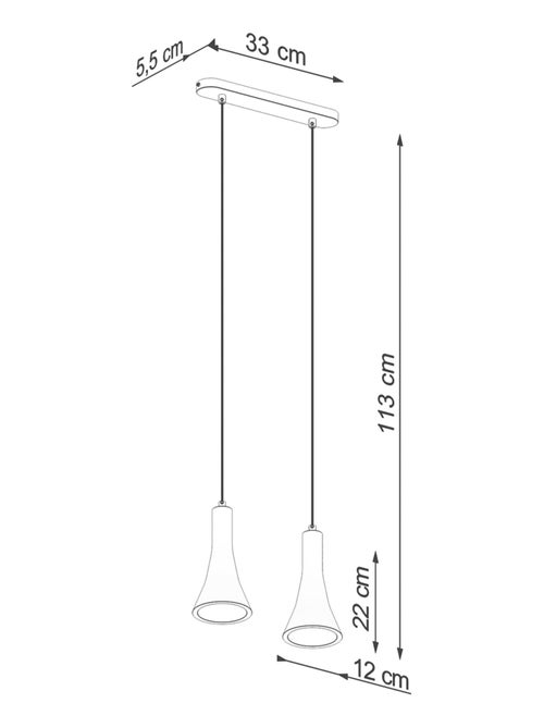 Suspension Béton Gris E14 2 Rea - Kiabi