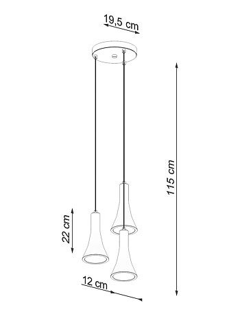 Suspension Béton Gris E14 3 Rea
