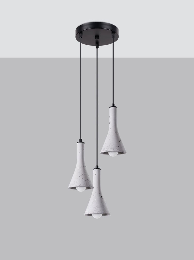 Suspension Béton Gris E14 3 Rea Gris - Kiabi