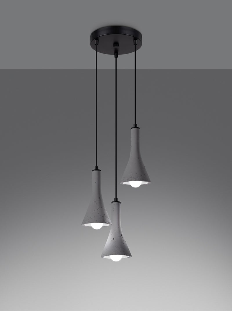 Suspension Béton Gris E14 3 Rea Gris - Kiabi