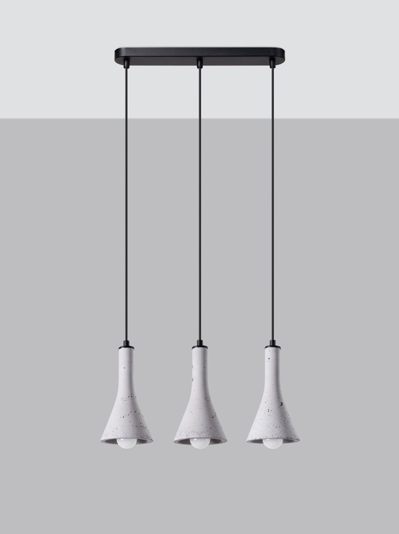 Suspension Béton Gris E14 3 Rea Line Gris - Kiabi