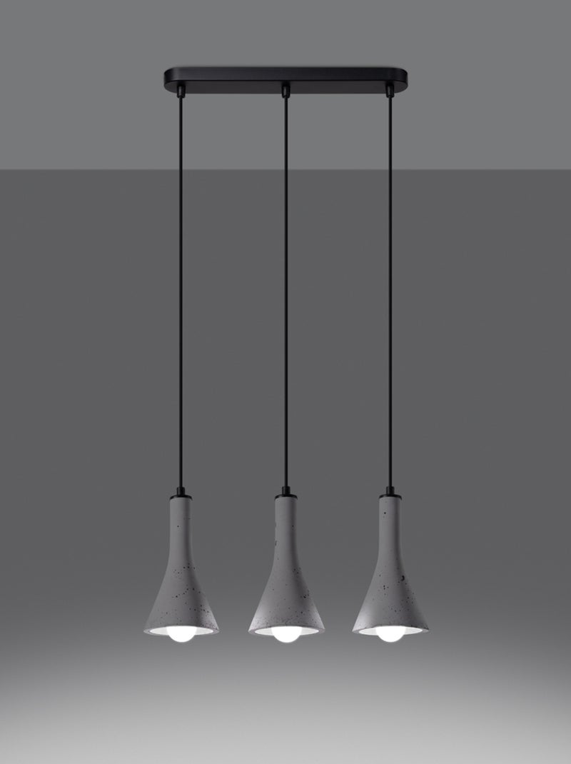 Suspension Béton Gris E14 3 Rea Line Gris - Kiabi