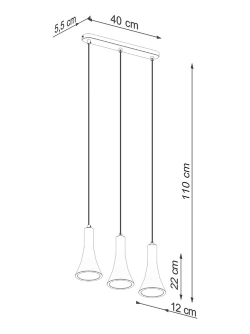 Suspension Béton Gris E14 3 Rea Line - Kiabi