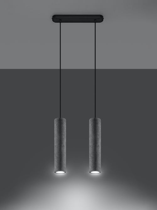 Suspension Béton Gris GU10 2 Luvo - Kiabi