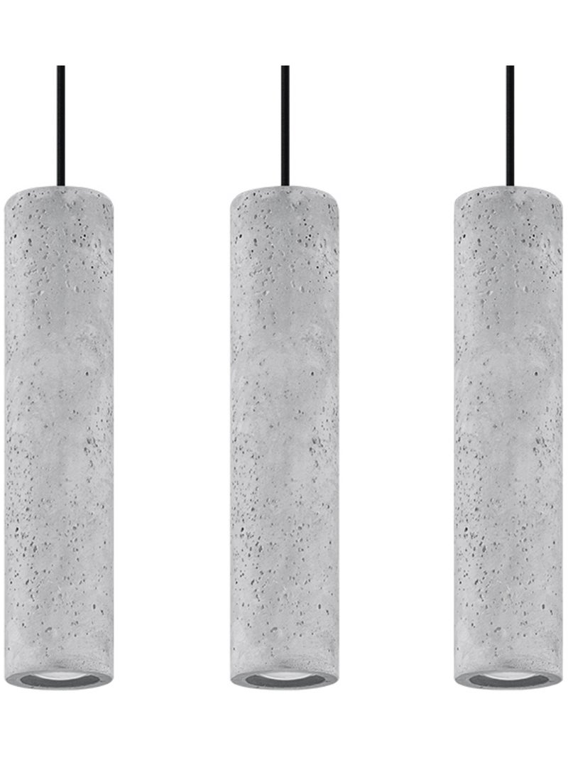 Suspension Béton Gris GU10 3 Luvo Gris - Kiabi