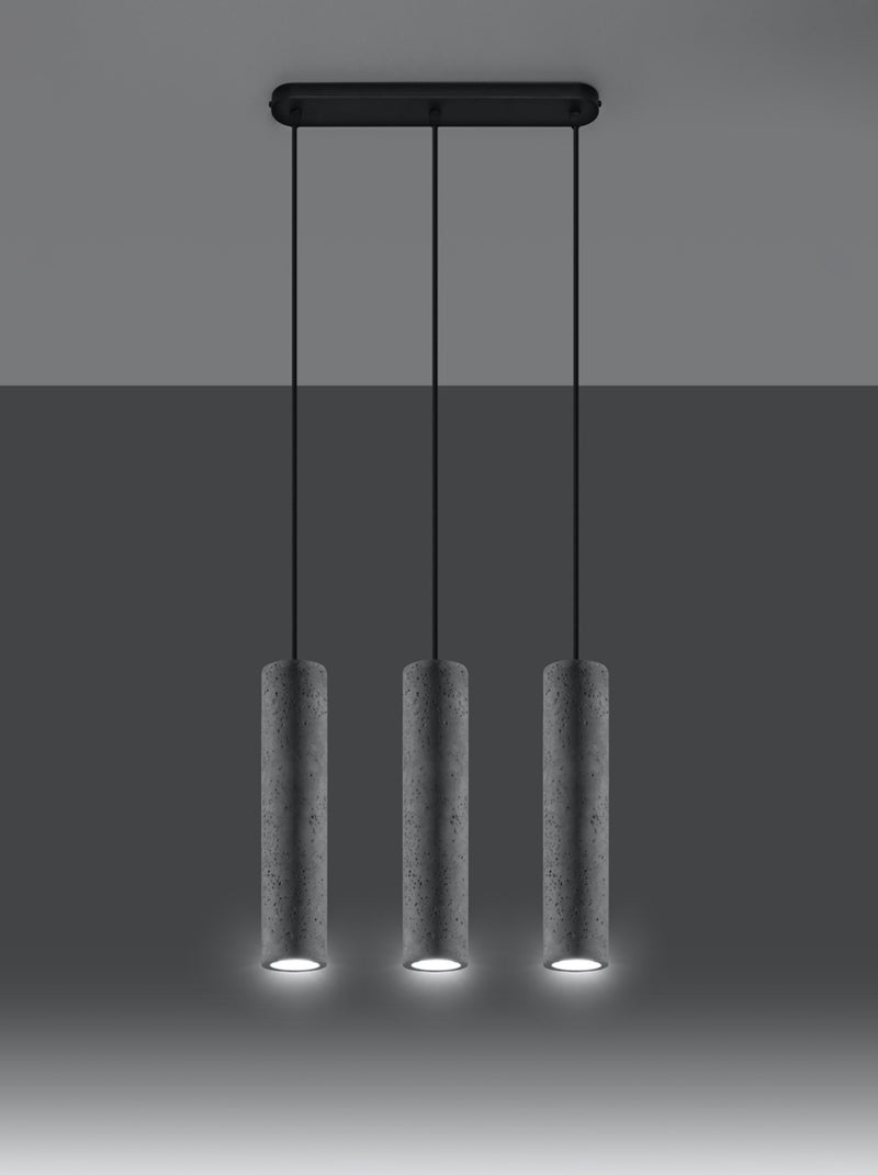Suspension Béton Gris GU10 3 Luvo Gris - Kiabi