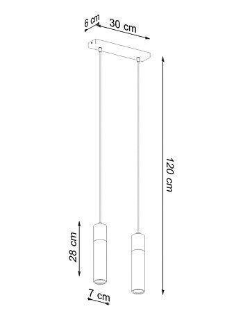 Suspension Béton Gris/Bois Naturel GU10 2 Zane
