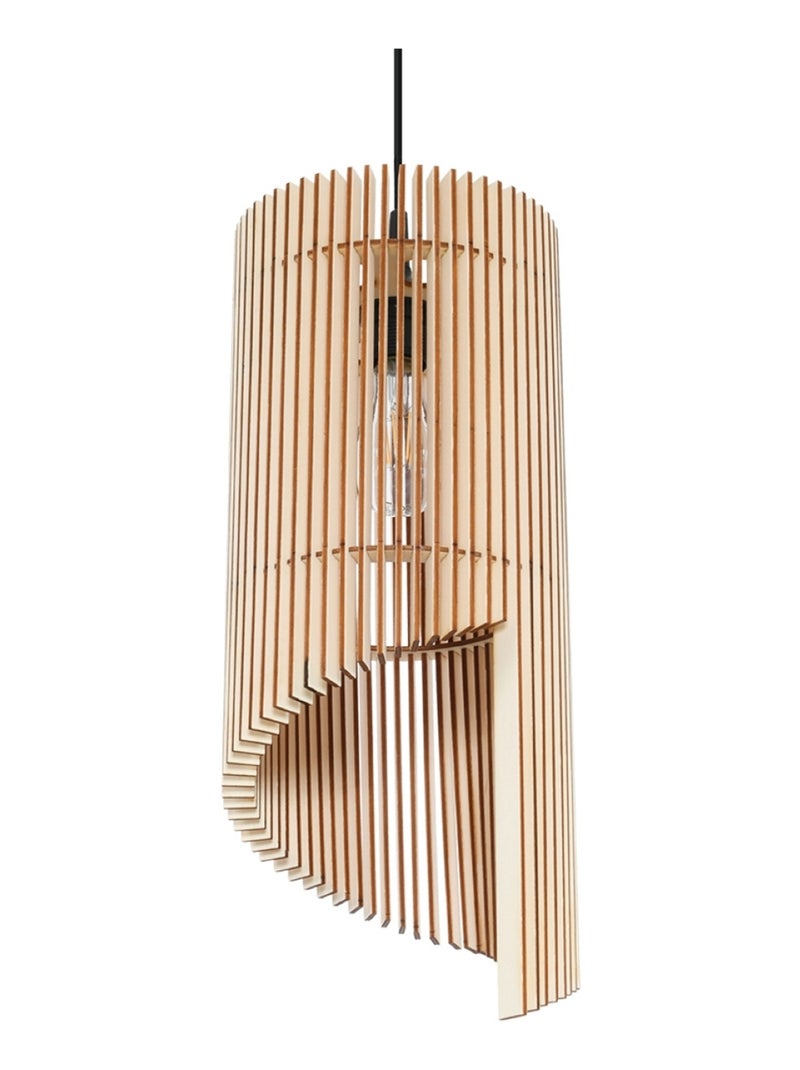 Suspension Bois Bois Naturel E27 1 Alexia Marron - Kiabi