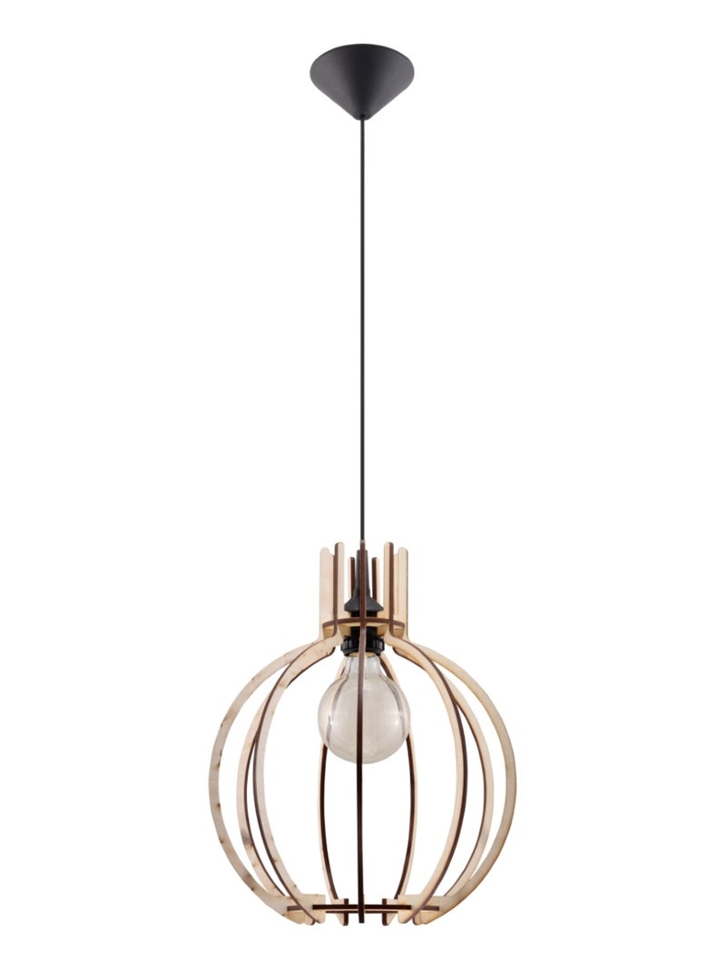 Suspension Bois Bois Naturel E27 1 Arancia Marron - Kiabi