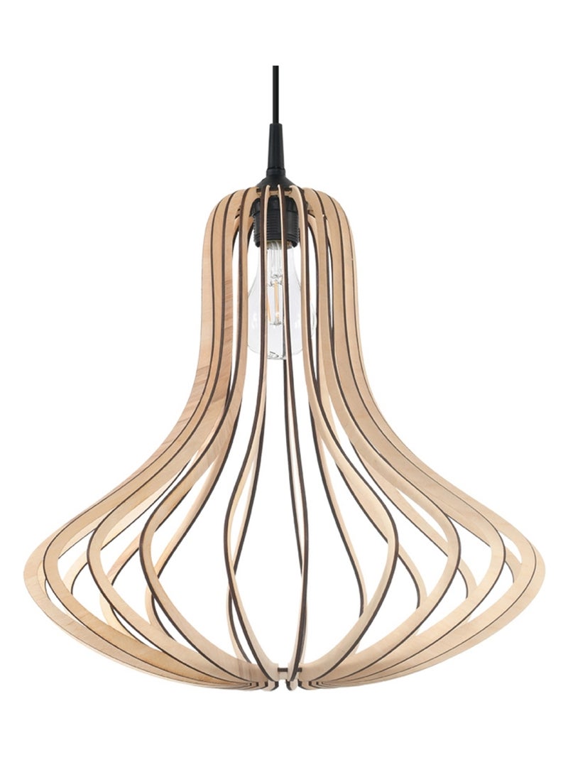 Suspension Bois Bois Naturel E27 1 Elza Marron - Kiabi