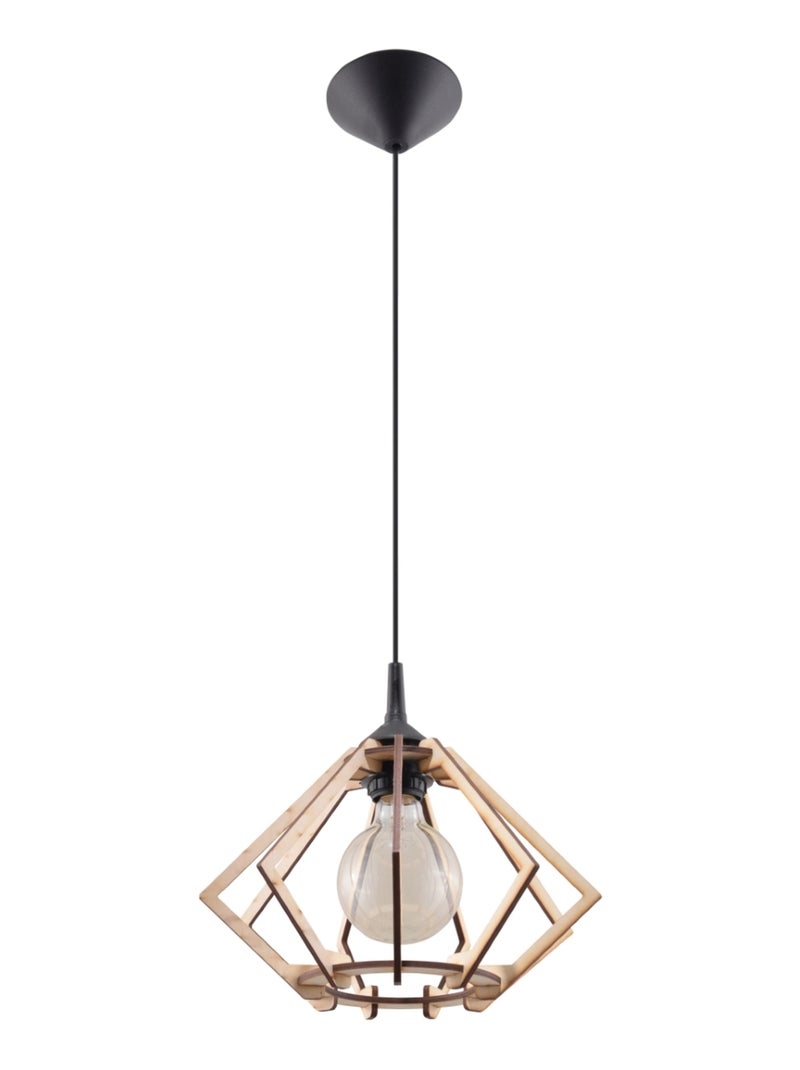 Suspension Bois Bois Naturel E27 1 Pompelmo Marron - Kiabi