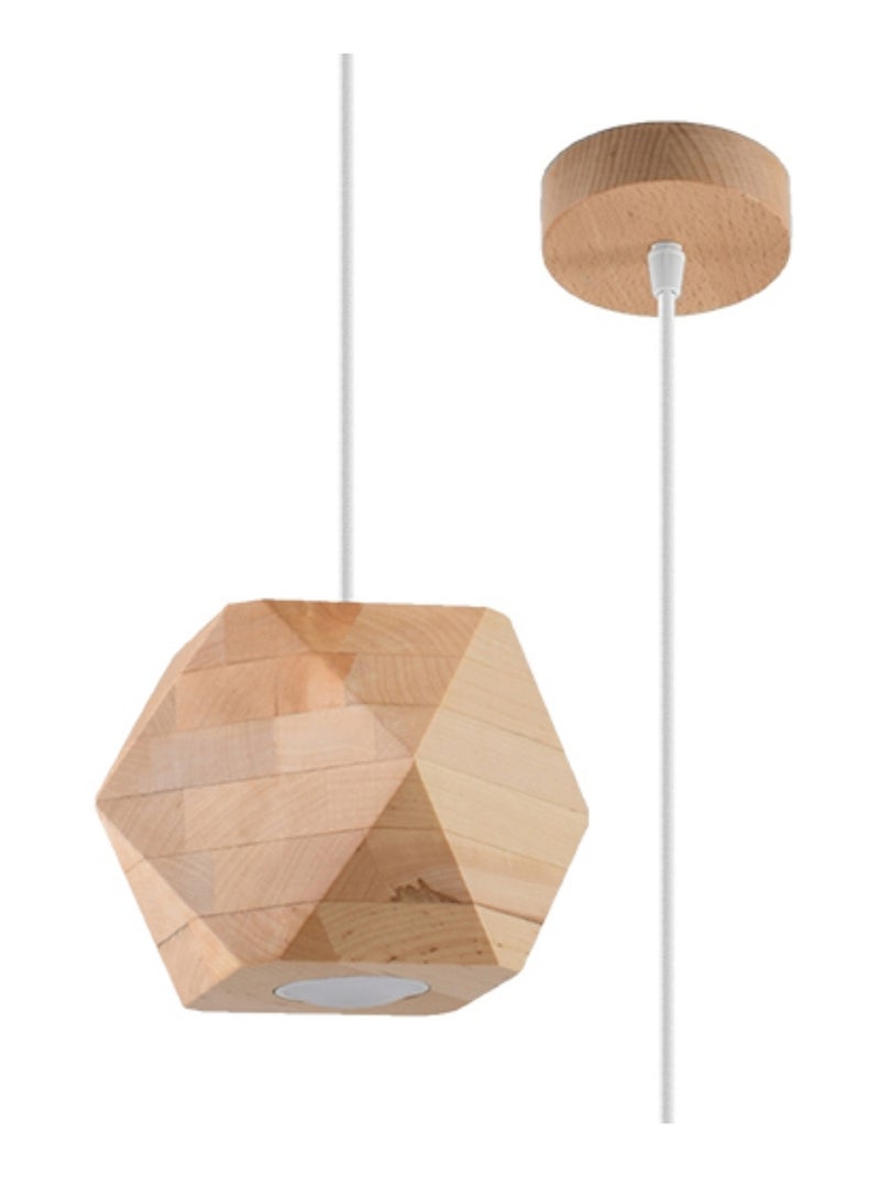 Suspension Bois Bois Naturel GU10 1 Woody Marron - Kiabi
