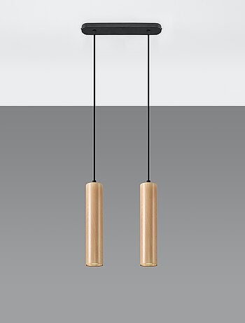 Suspension Bois Bois Naturel GU10 2 Lino Line