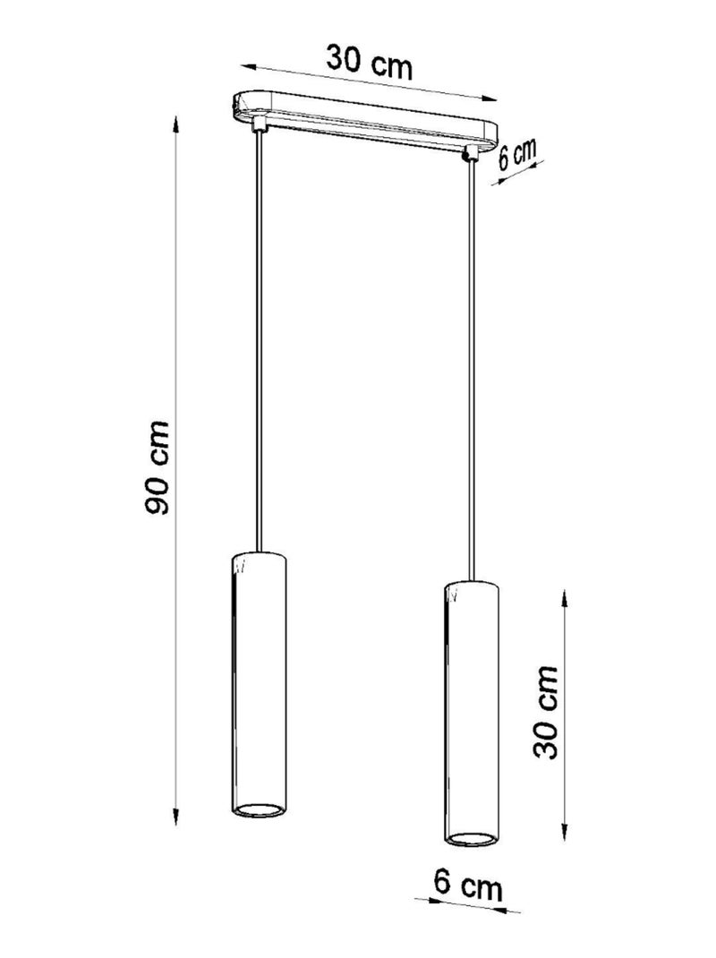 Suspension Bois Bois Naturel GU10 2 Lino Line Marron - Kiabi