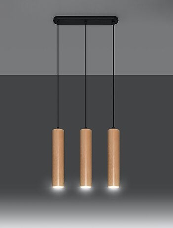 Suspension Bois Bois Naturel GU10 3 Lino Line