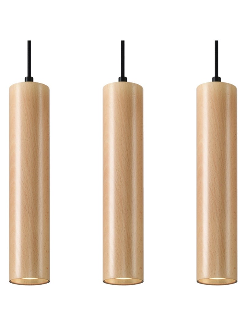 Suspension Bois Bois Naturel GU10 3 Lino Line Marron - Kiabi