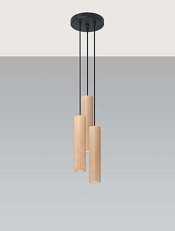 Suspension Bois Bois Naturel GU10 3 Lino