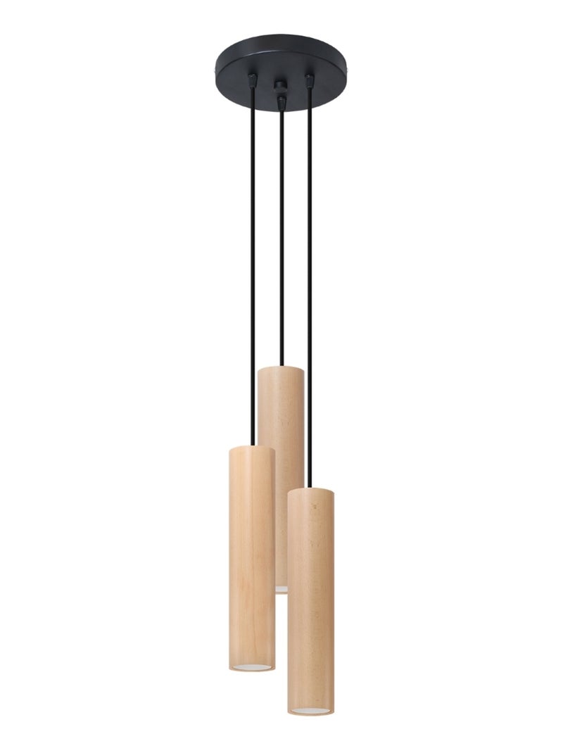 Suspension Bois Bois Naturel GU10 3 Lino Marron - Kiabi