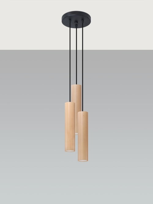 Suspension Bois Bois Naturel GU10 3 Lino - Kiabi