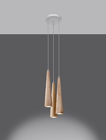 Suspension Bois Bois Naturel GU10 3 Sula