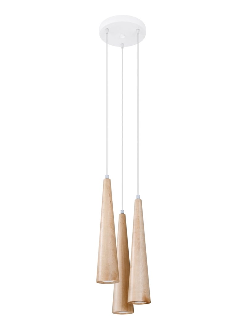 Suspension Bois Bois Naturel GU10 3 Sula Marron - Kiabi