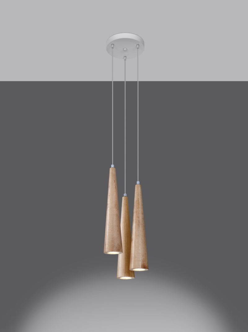 Suspension Bois Bois Naturel GU10 3 Sula Marron - Kiabi