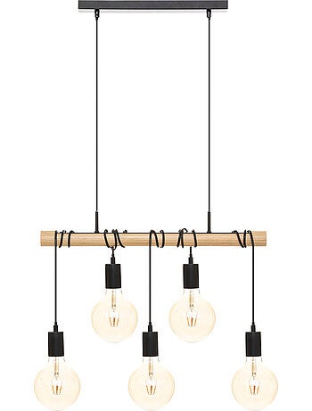 Suspension bois métal 5 lampes JAKE