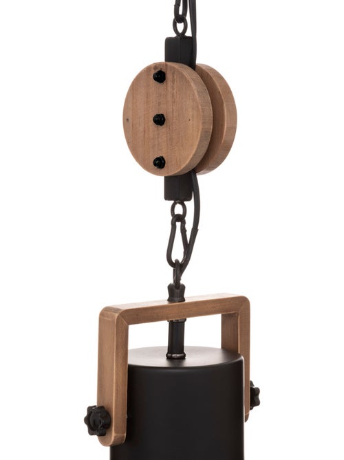Suspension bois métal à poulie SILAS - Kiabi