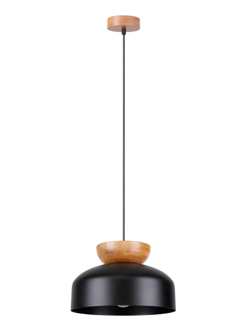 Suspension Bois Noir/Bois Naturel E27 1 Marion Noir - Kiabi