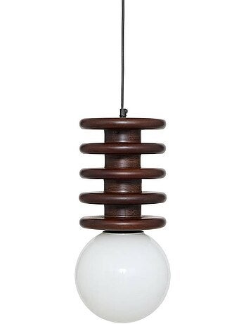 Suspension boule en manguier rochi