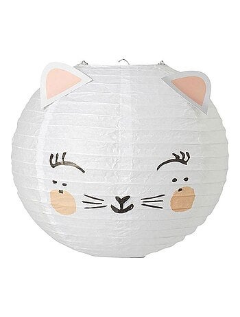 Suspension boule japonaise chat rose D35