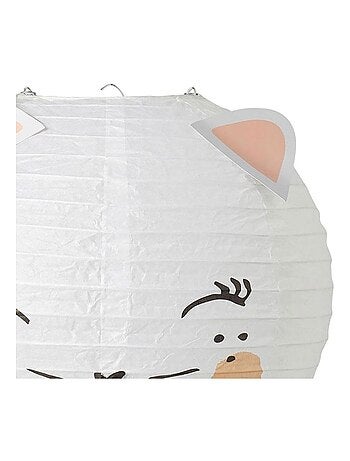 Suspension boule japonaise chat rose D35