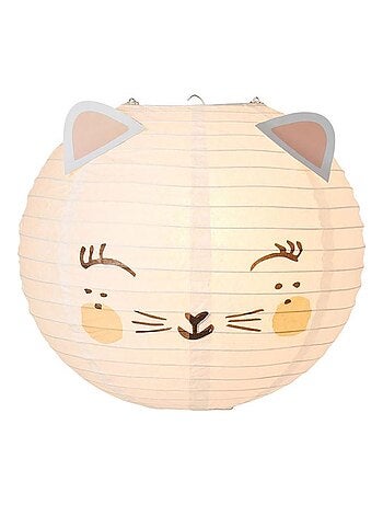 Suspension boule japonaise chat rose D35