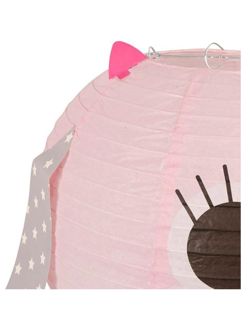 Suspension boule japonaise hibou D35 Rose - Kiabi