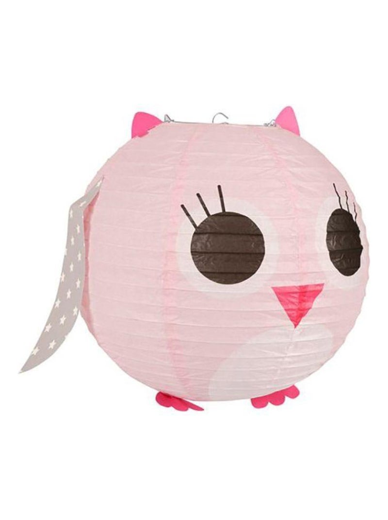 Suspension boule japonaise hibou D35 Rose - Kiabi