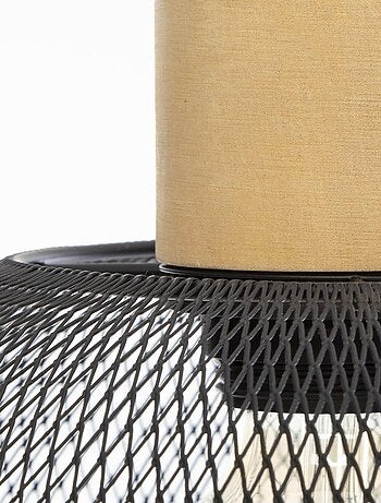 Suspension cloche en métal et bois