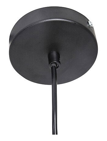 Suspension cloche en métal et bois