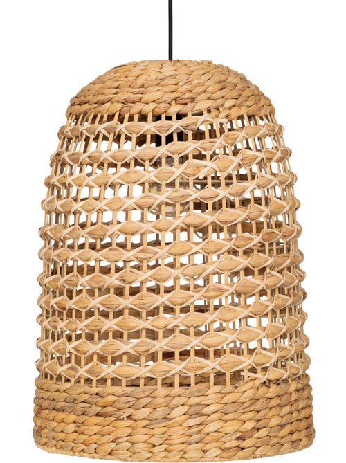 Suspension cloche en rotin et jacinthe d'eau tressés SAND - Kiabi