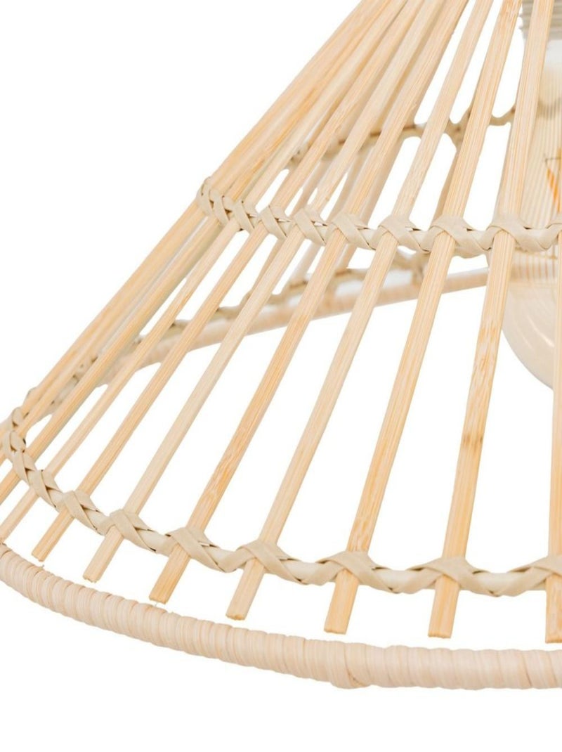 Suspension cône en bambou naturel Beige - Kiabi