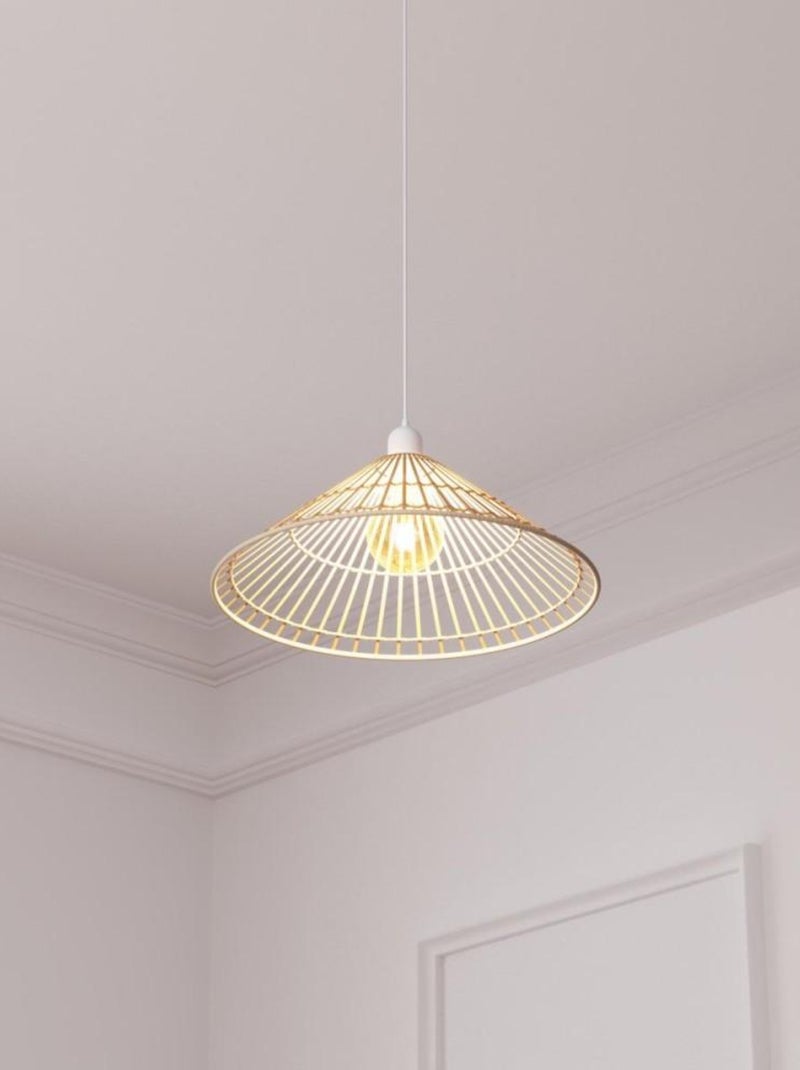 Suspension cône en bambou naturel Beige - Kiabi