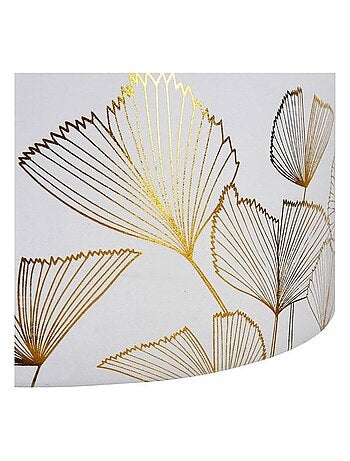 Suspension cylindrique Ginkgo blanc doré D40